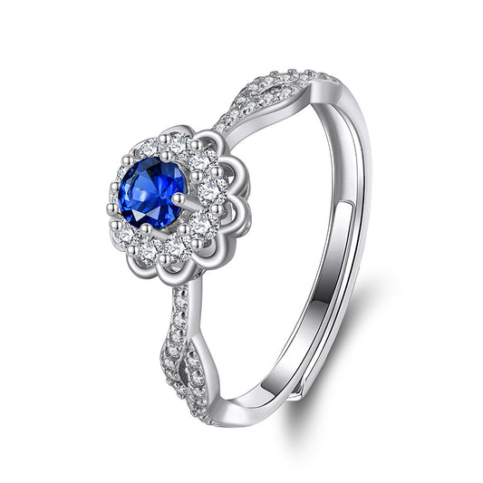 Gorgeous Blue Sterling Silver Adjustable Fidget Ring