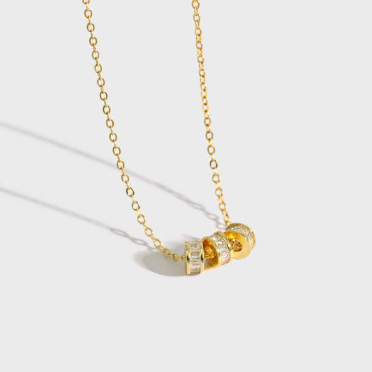 Elegant Gold Bead Circle Fidget Necklace