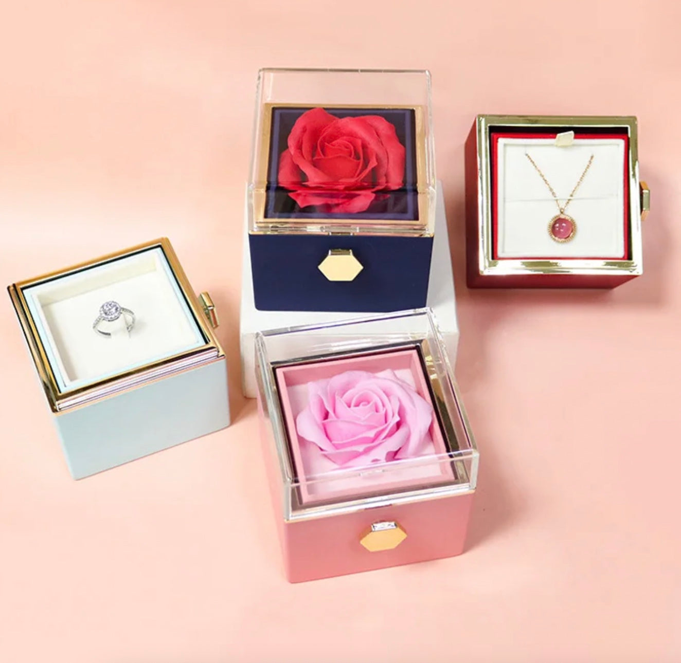 Rotating Rose Jewellery Gift Box