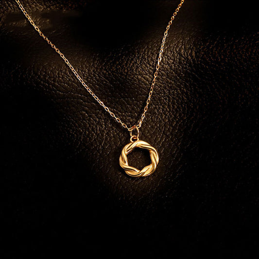 Hollow Twisted Circle Necklace