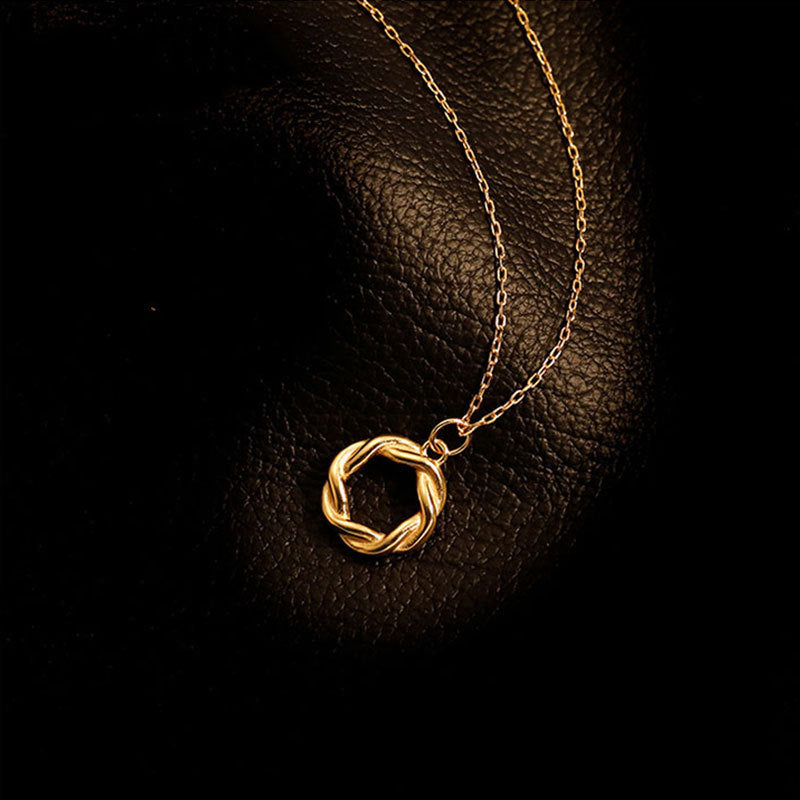 Hollow Twisted Circle Necklace