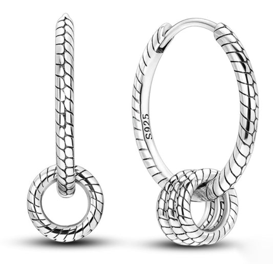 Sterling Silver Triple Hoop Fidget Earrings