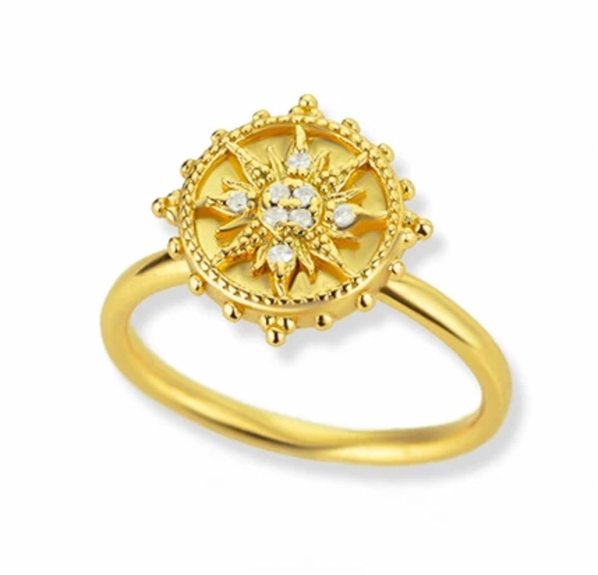 Stainless Steel Spinning Fidget Gold Coloured Circle Ring