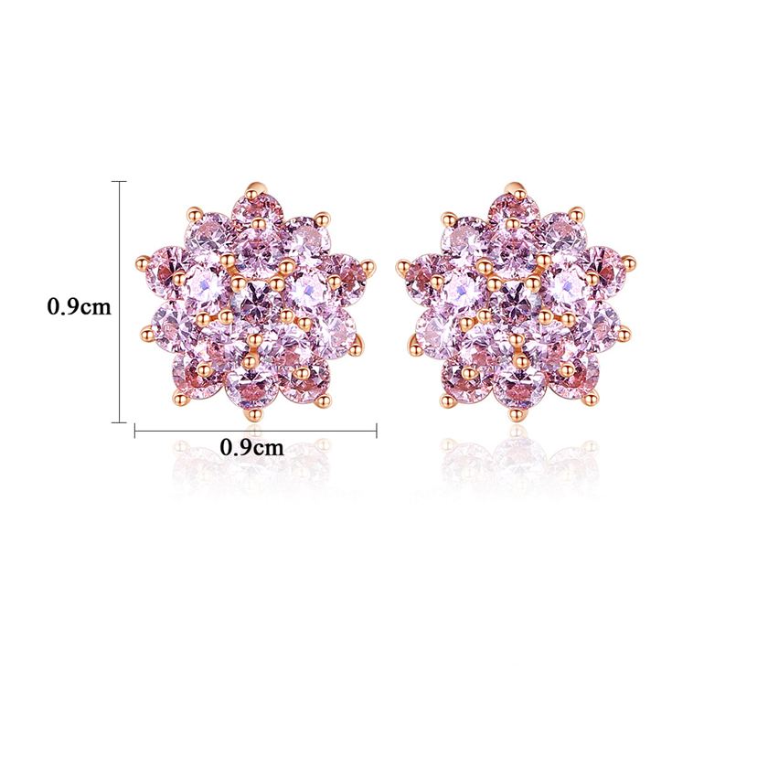 Pink Flower Stud Earrings